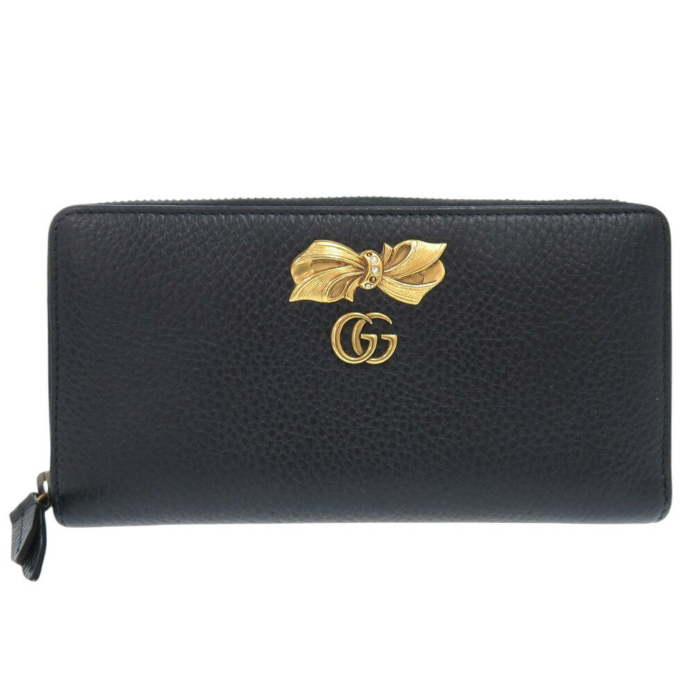 GUCCI 長財布　　GG柄ラウンドファスナー　リボン GUCCI】グッチ『GG リボン ラウンドファスナー長財布』435819