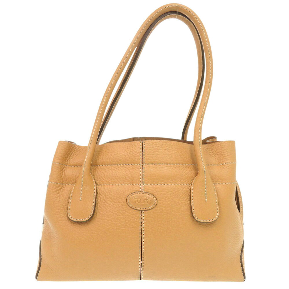 美品 トッズ レザー イエローベージュ ハンドバッグ 0438【中古】TOD’S