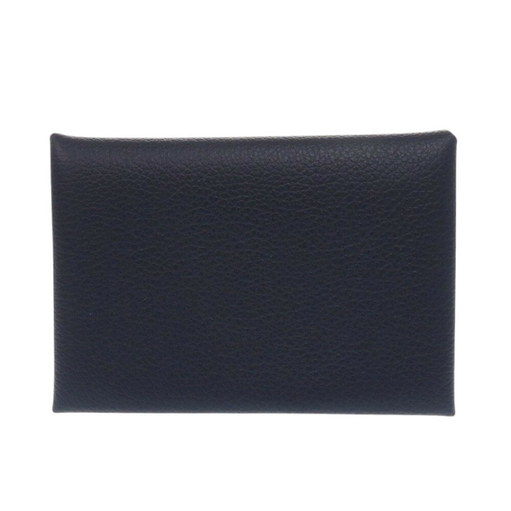 美品 エルメス ガルヴィデュオ Calvi Duo カードケース レザー ブルー  