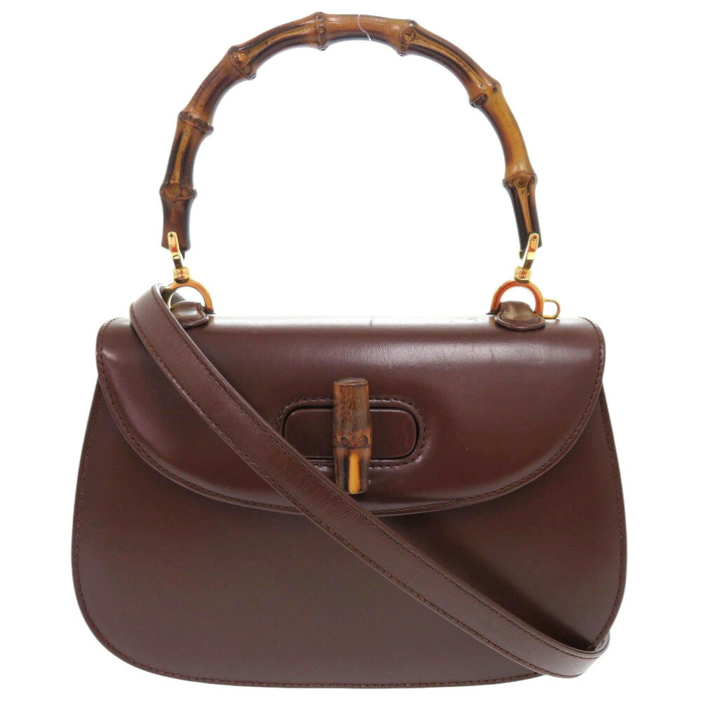 【美品】GUCCI グッチ バンブー ハンドバッグ ブラウン 美品 GUCCI オールドグッチ バンブー ハンドバッグ レザー