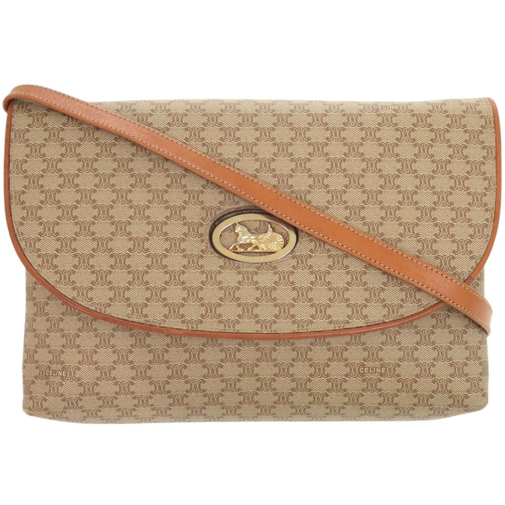 希少⭐︎CELINE 白マカダム PVC ブラウン ゴールド金具 ショルダーバッグ 希少⭐︎CELINE 白マカダム PVC ブラウン ゴールド金具 ショルダー