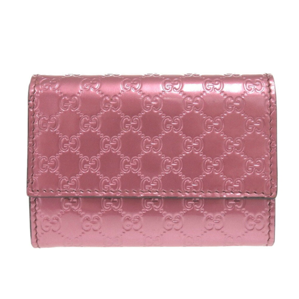 GUCCI　シマコインケース　ピンク GUCCI グッチ カードケース コインケース マイクログッチシマ