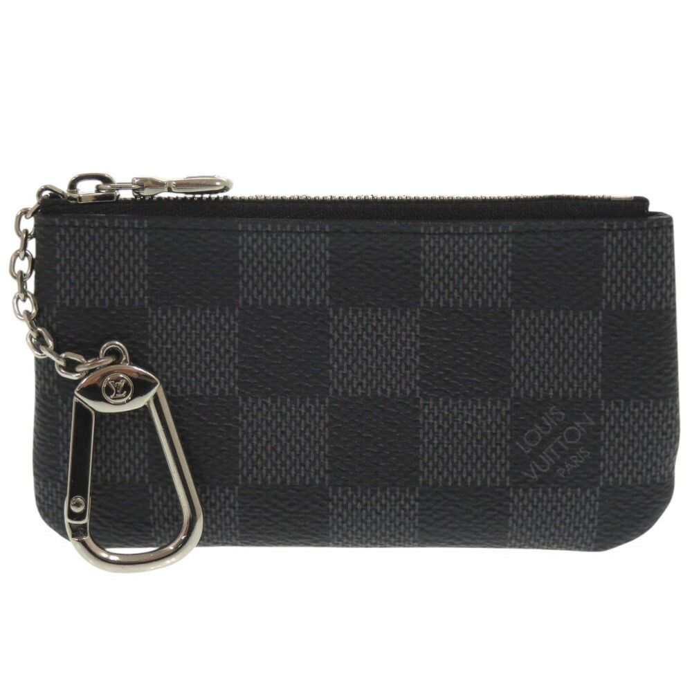 美品 ルイ ヴィトン ポシェットクレ ダミエ グラフィット N60155 黒いこと コインケース LV 1070【中古】LOUIS VUITTON メンズ バッグ・小物・ブランド雑貨-メンズコインケース-財布・ケース