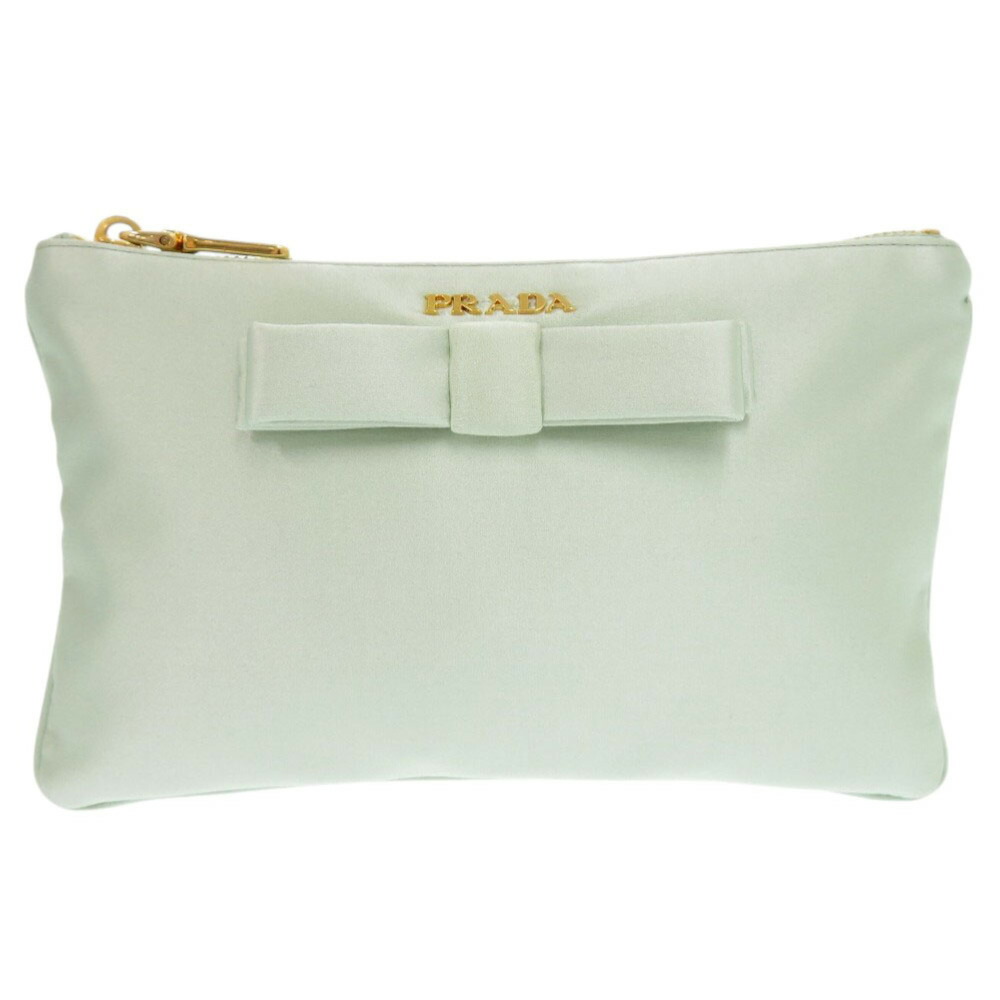 美品 プラダ 1N1422 サテン リボン リストレットポーチ コスメポーチ 美品 プラダ 1N1422 サテン リボン リストレットポーチ コスメ