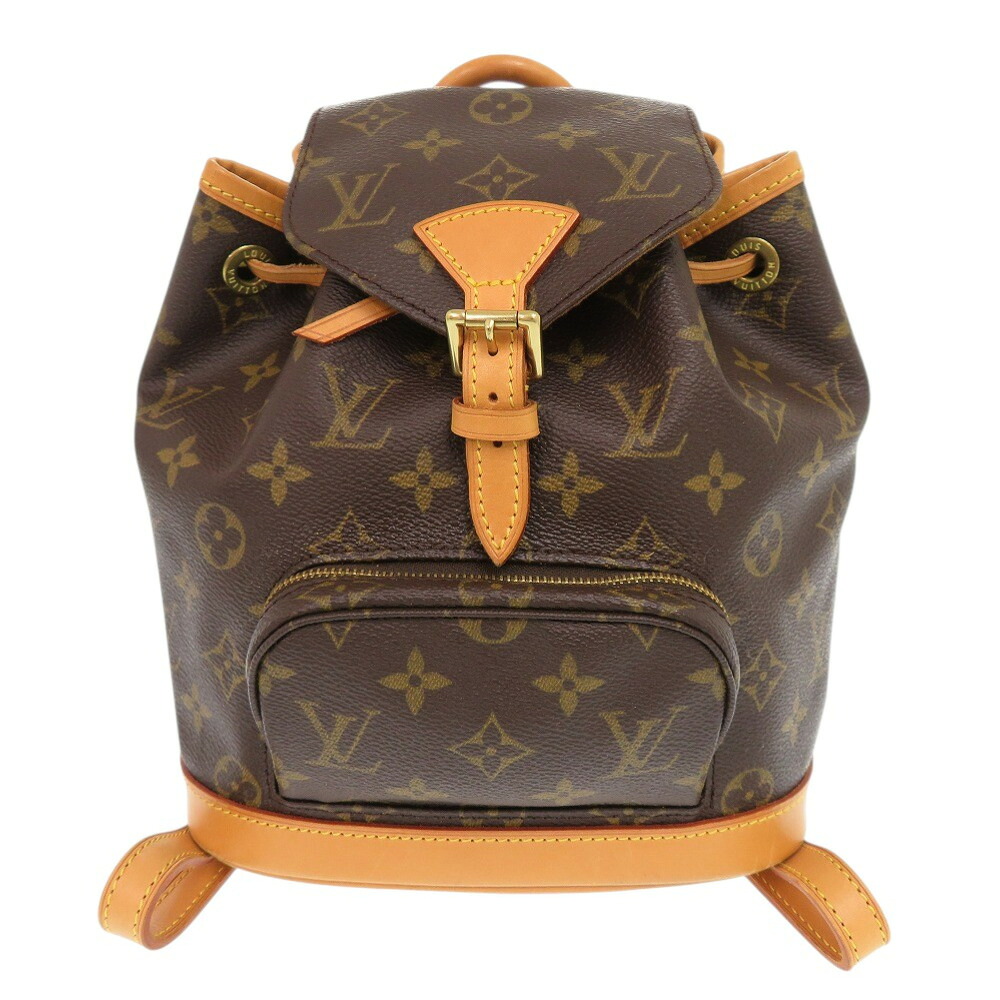 美品 ルイ ヴィトン ミニモンスリ モノグラム M51137 赤銅色 背嚢 デイパック LV 0343【中古】LOUIS VUITTON