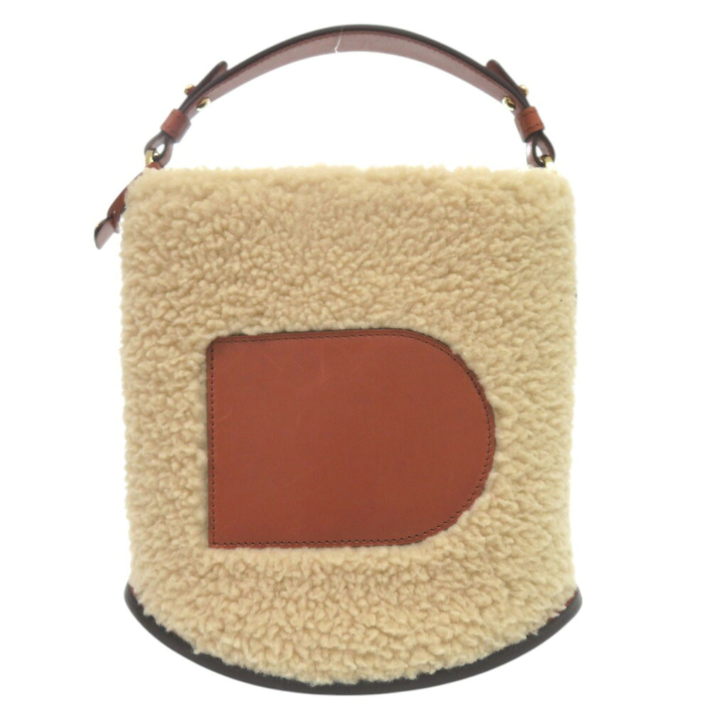 美品 デルボー デルヴォー Pin Mini Bucket ピンミニバケット AA0607BRZ0 ハンドバッグ レザー シアリング ベージュ 0937【中古】DELVAUX