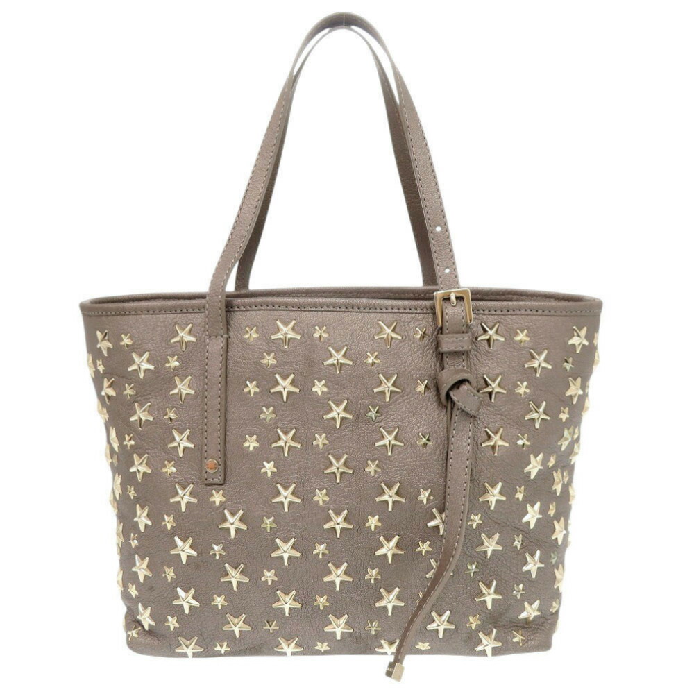 良品　ジミーチュウ　サシャ　トートバッグ　レザー　スタッズ 星　茶　ブラウン JIMMY CHOO(ジミーチュウ) トートバッグ サシャ ライトブラウン