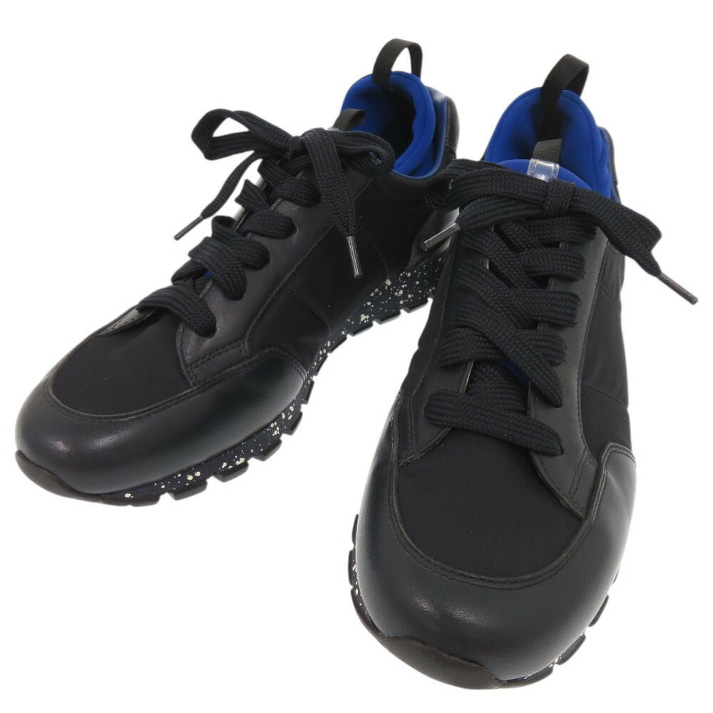 【美品】PRADA プラダ スエードレザー スリッポン シューズ 黒 22 PRADA SPORTS プラダスポーツ レザー スリッポン 7 アーカイブ