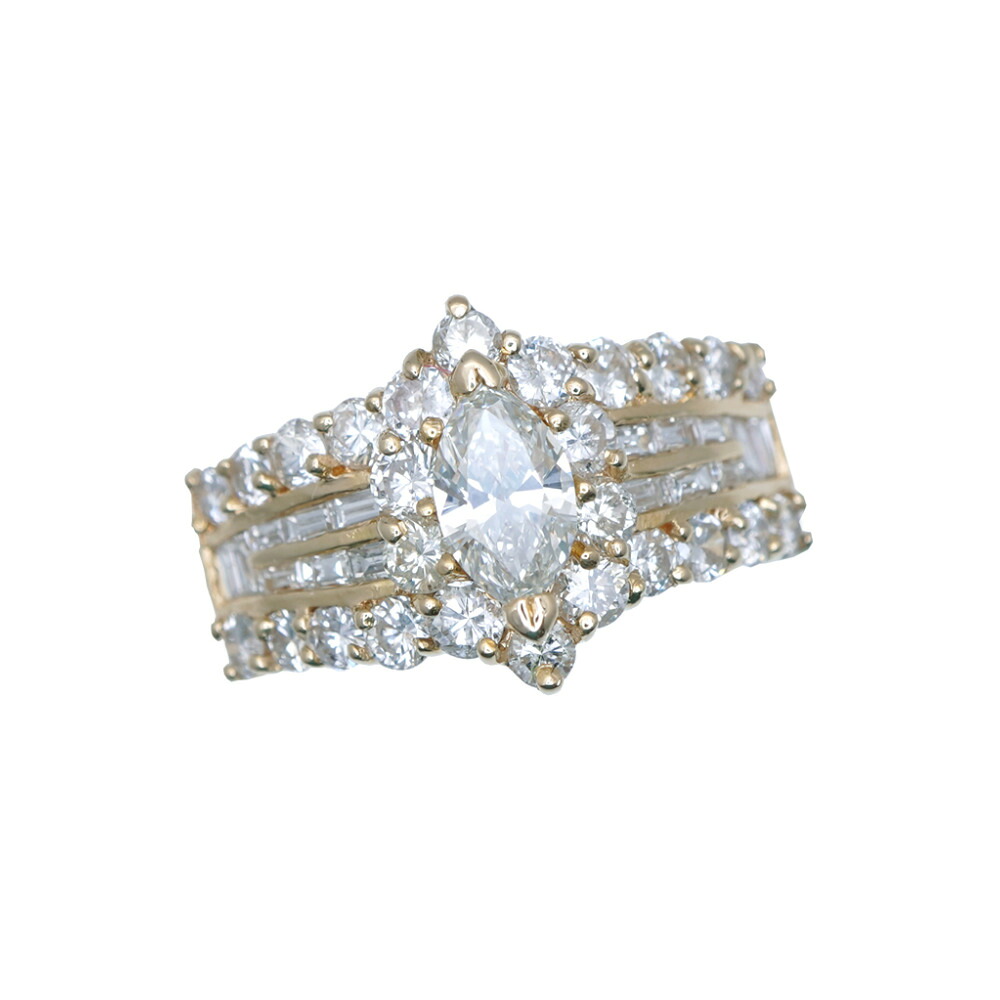 美品 K18YG ダイヤ1.47ct / 0.48ct リング 11.5号 6.6g 指輪 750 イエローゴールド/ダイヤモンド ジュエリー 0030【中古】