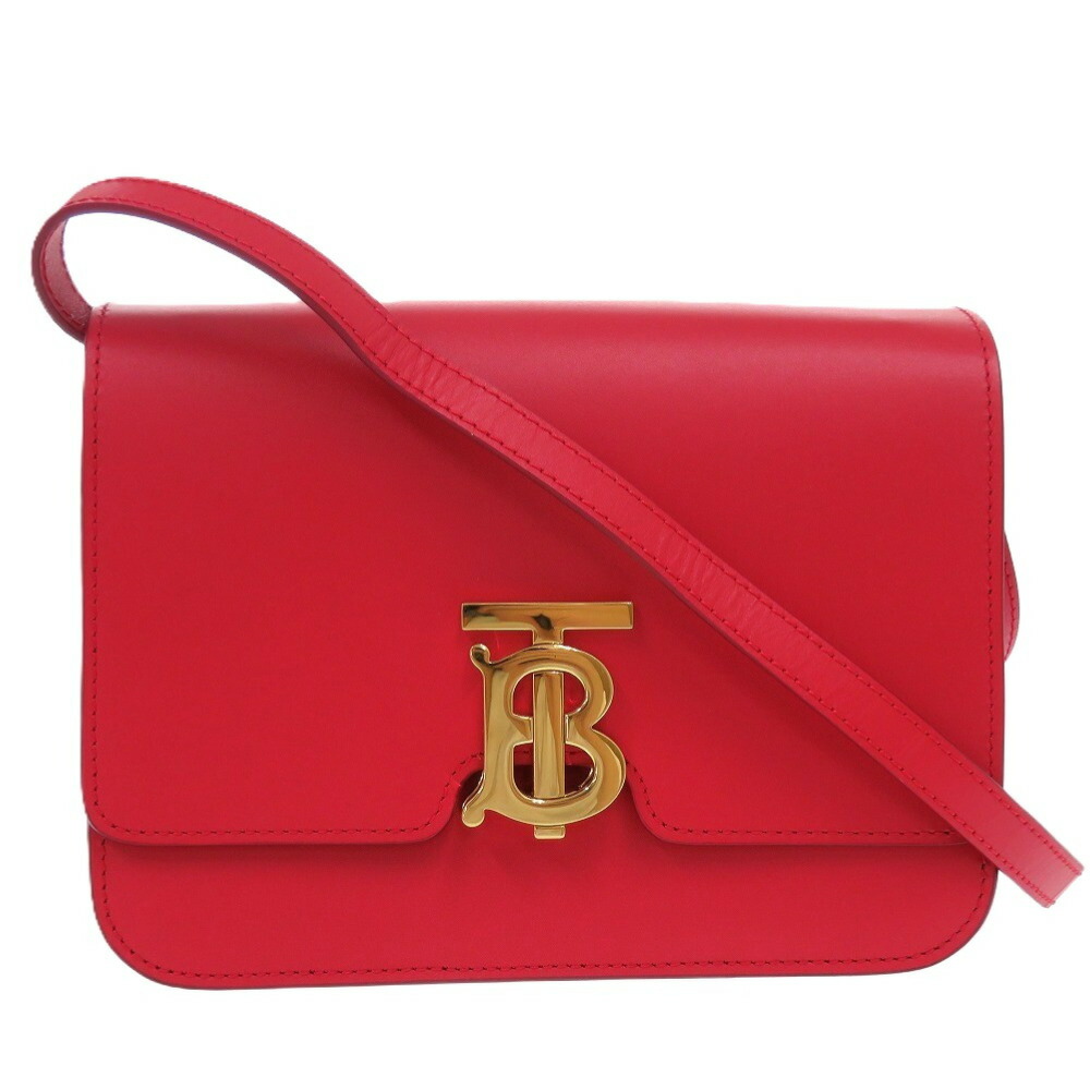 新品同様 バーバリー レザー レッド ゴールド金具 ショルダーバッグ 赤 0311【中古】BURBERRY レディース