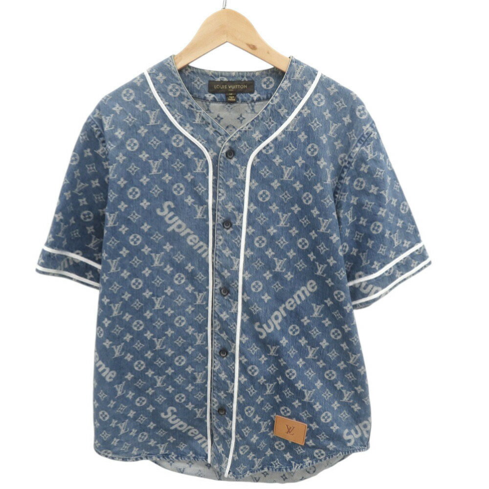 ルイヴィトン デニム ベースボールシャツモノグラム　総柄 希少なXS 試着のみ 楽天市場】LOUIS VUITTON 2020AW LV Leaf Denim Baseball Shirt