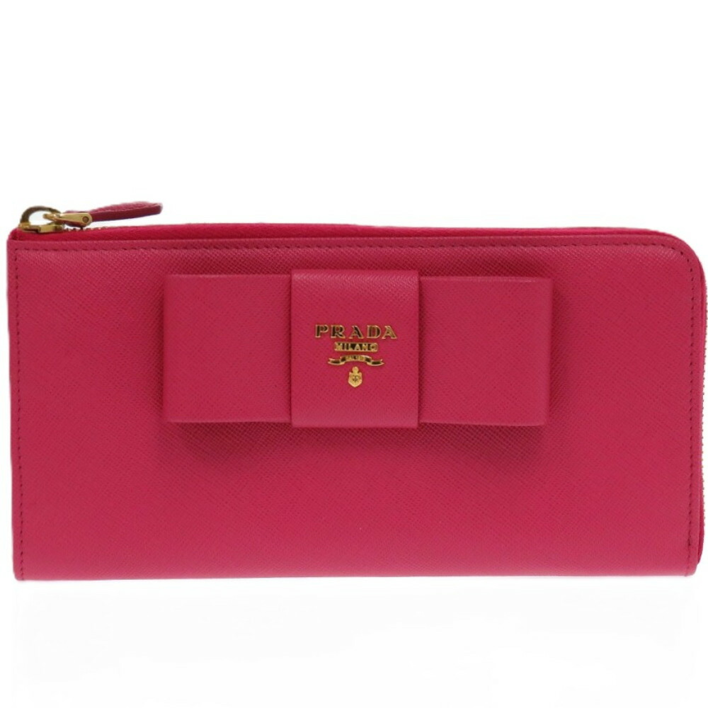 美品✨PRADA サフィアーノ　フィオッコ　メタルロゴ　リボン　ローズピンク 楽天市場】【新品未使用品】【財布】PRADA プラダ リボン
