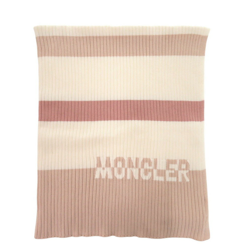 新品負けず劣らず モンク軌跡 毛布 COPERTA TRICOT H19519E00002 M1588 間借り人 綿織物 サクラ色 白いこと 1249【中古】MONCLER バッグ・小物・ブランド雑貨-その他