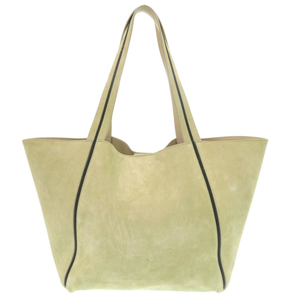 美品 ブルネロクチネリ スエード グリーン トートバッグ 緑 1340【中古】Brunello Cucinelli