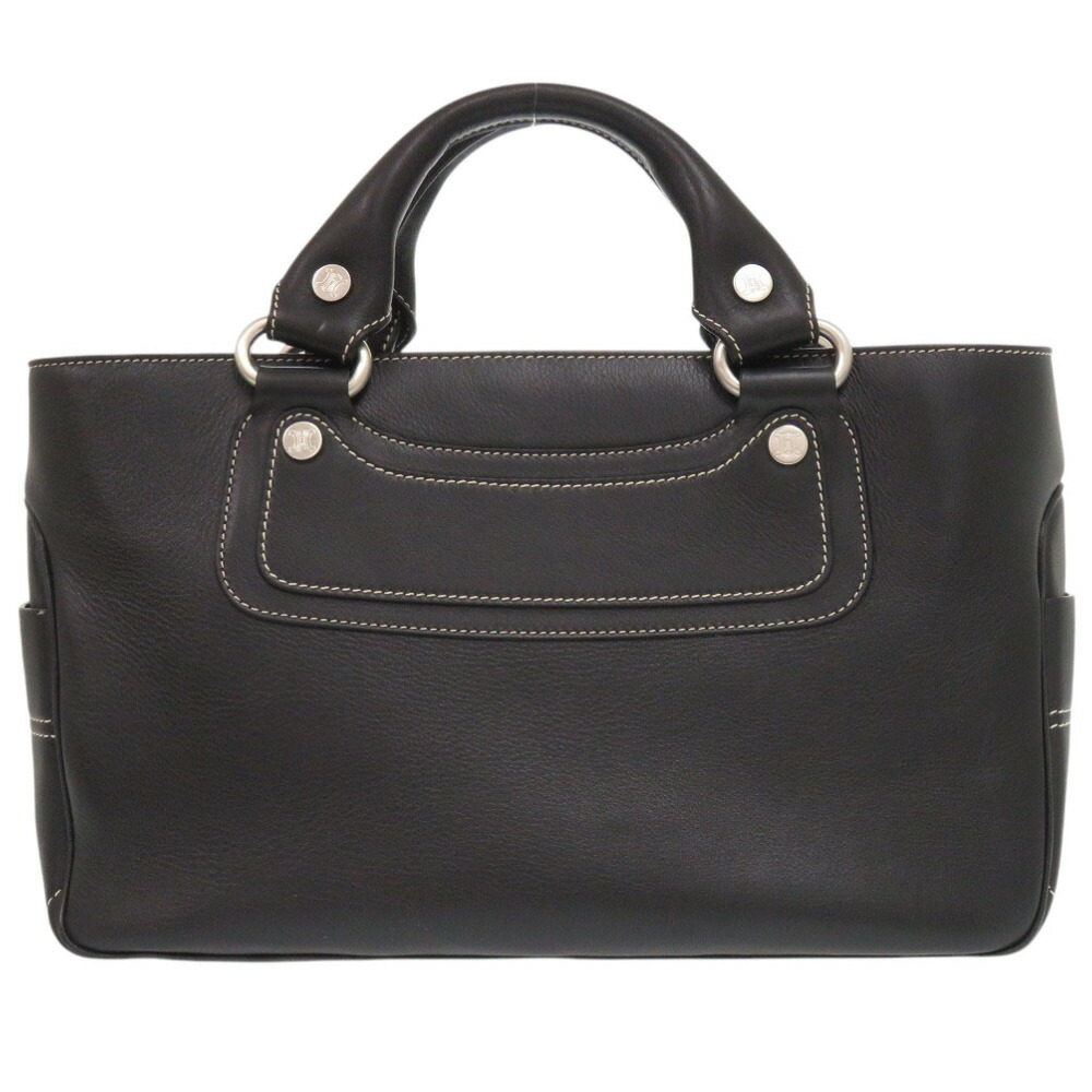 【CELINE】ハンドバッグ　ブギーバッグ　シルバー金具　レザー　ブラック. CELINE - 【CELINE】ハンドバッグ ブギーバッグ シルバー金具