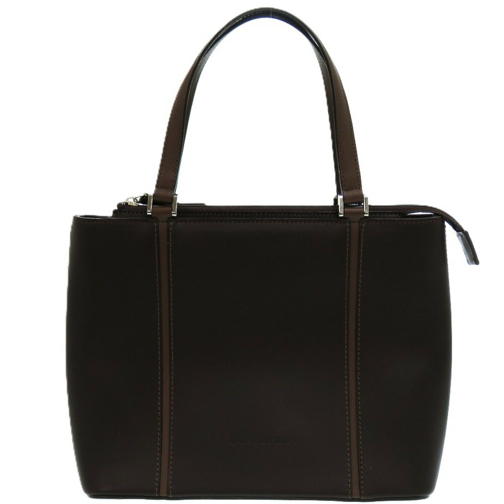 美品✨バーバリー　ハンドバッグ　トート　内側ノバチェック　ロゴ型押し　レザー　黒 バーバリー BURBERRY トートバッグ ビジネスバッグ 内側ノバ