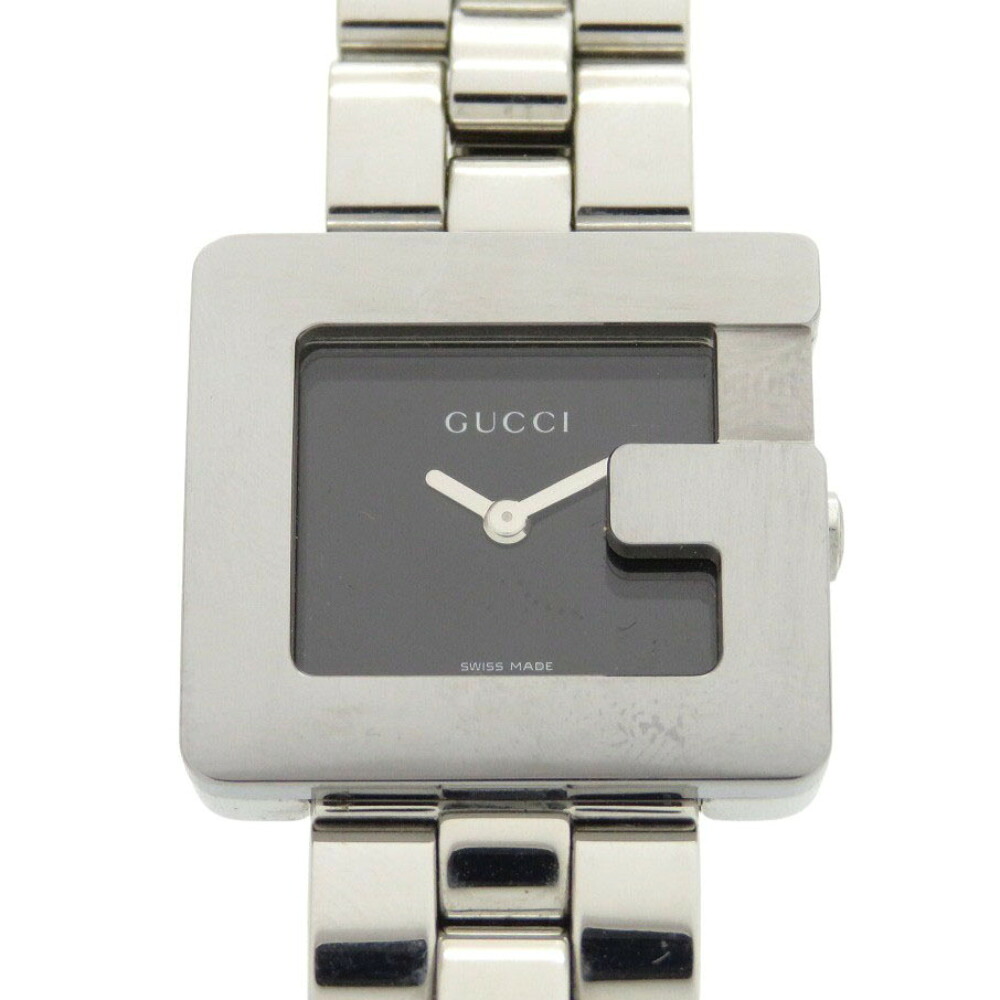 グッチ 3600L SS ブラック シルバー 黒文字盤 クオーツ 腕時計 1749【中古】GUCCI