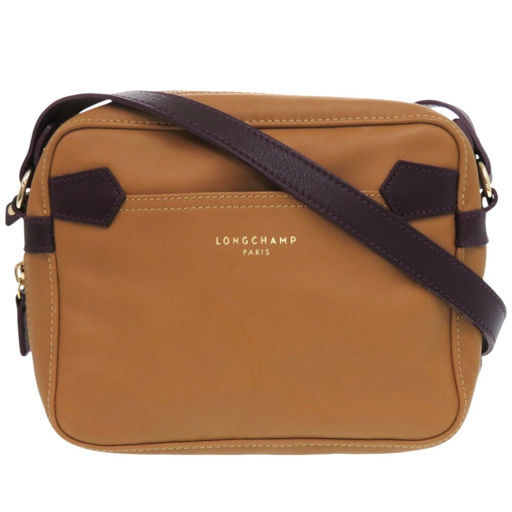 美品 ロンシャン レザー キャメル 茶 ショルダーバッグ 0602【中古】Longchamp|LIFE TIME店