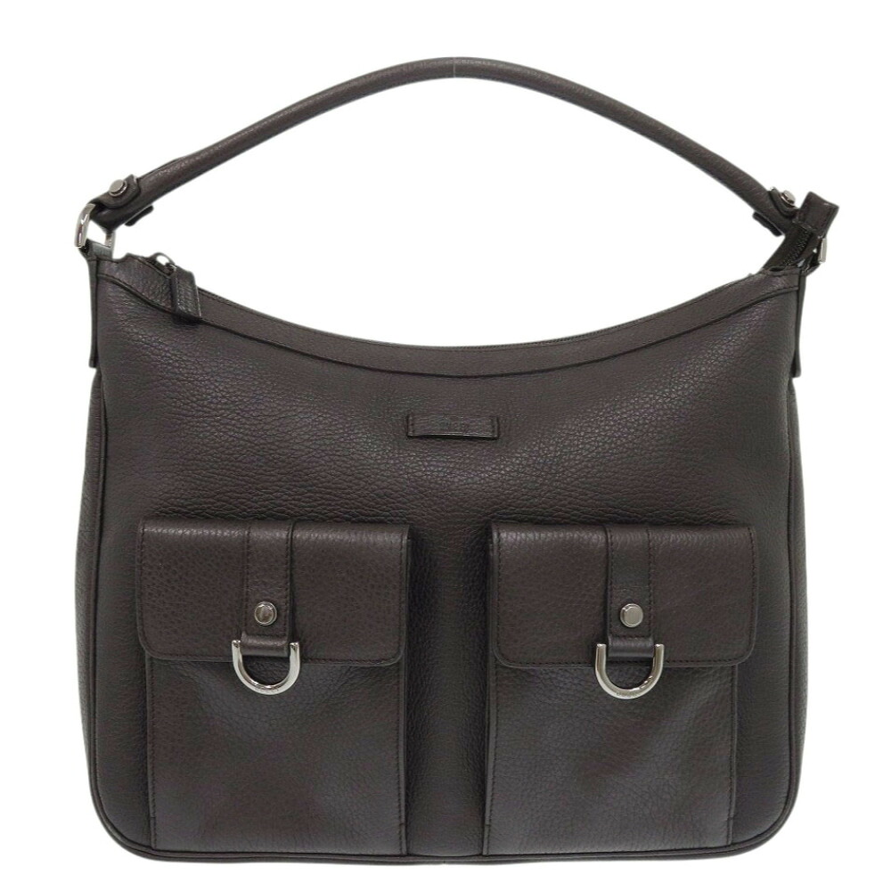 美品 グッチ 293581 ワンショルダーバッグ レザー ダークブラウン ハンドバッグ 1175【中古】GUCCI