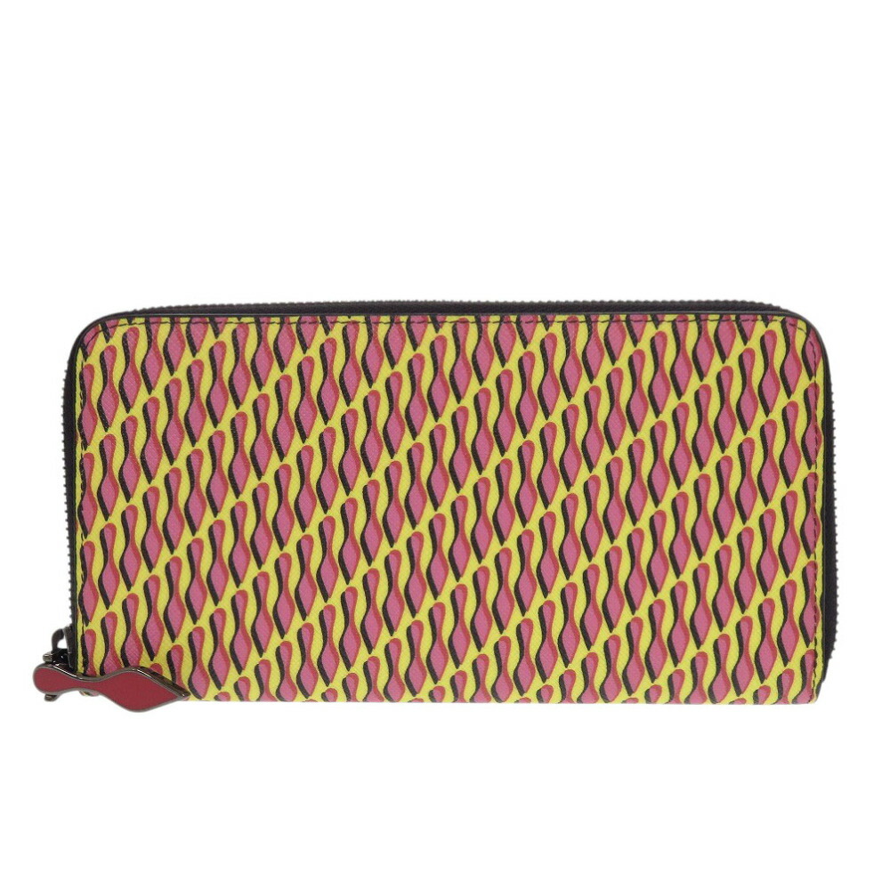 未使用 クリスチャンルブタン パネトーネ PVC レザー イエロー ピンク 長財布 0935【中古】Christian Louboutin|LIFE TIME店