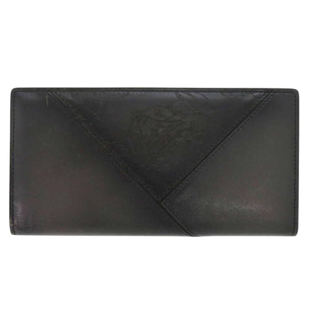 ベルルッティ カリグラフィ スクリット レザー ブラック 長財布 黒 1461【中古】BERLUTI