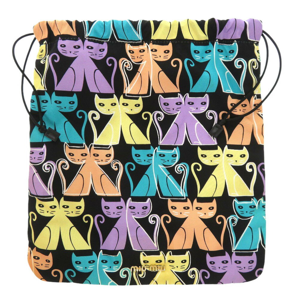 楽天市場】ミュウミュウ MIUMIU ポーチ 巾着ポーチ キャンバス