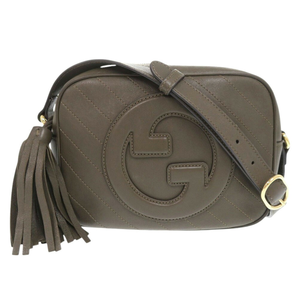美品 グッチ ブロンディ 742360 なめし革 赤銅色 ショルダーバッグ 0312【中古】GUCCI