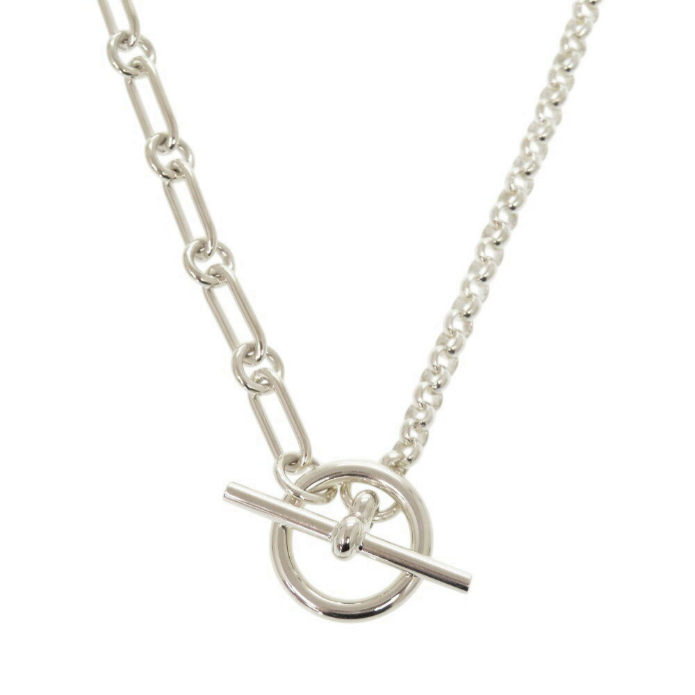 美品 HERMES シェーヌダンクル パンク ネックレス シルバー 925 HERMES エルメス ネックレス CHAINE DANDRE PUNK 42cm 44cm