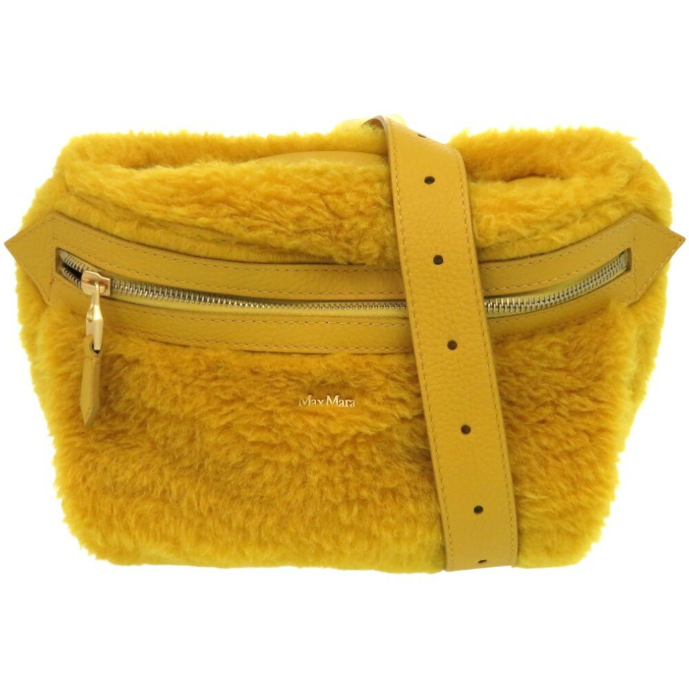 新品負けず劣らず マックスマーラ BANANE テディ 451614246 ポリエステル アルパカ 黄色 黄 ショルダーバッグ 0581【中古】MAX MARA