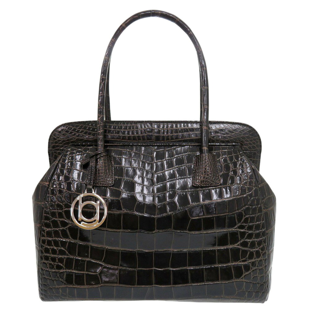 新品同様 ボーグラン クロコダイル ブラウン ハンドバッグ 0547【中古】BEAUGRAND