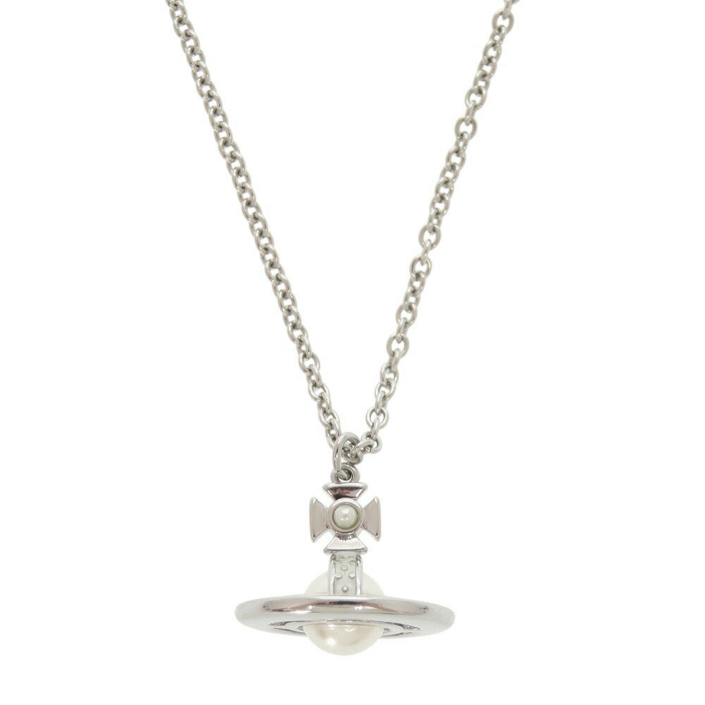 未使用 ヴィヴィアンウエストウッド オーブ メタル フェイクパール シルバー ネックレス 1438【中古】Vivienne Westwood