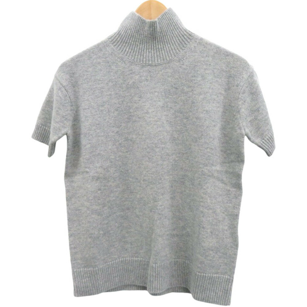 未使用 マックスマーラ PAOLA ハイネック 半袖ニット ウール カシミヤ グレー 0754【中古】MAX MARA