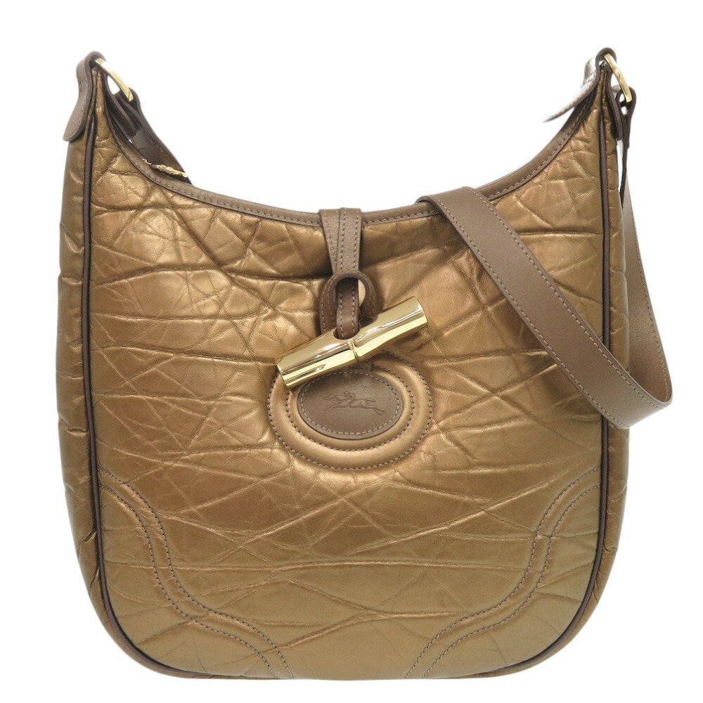 美品 ロンシャン レザー ブロンズ ショルダーバッグ ブラウン 2086【中古】Longchamp｜ＬＩＦＥ ＴＩＭＥ店 11,360円
