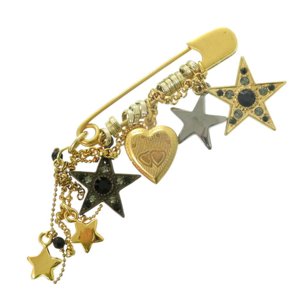 美品 ドルチェアンドガッバーナ ブローチ メタル ゴールド シルバー ブラック 0372【中古】DOLCE&GABBANA|LIFE TIME店