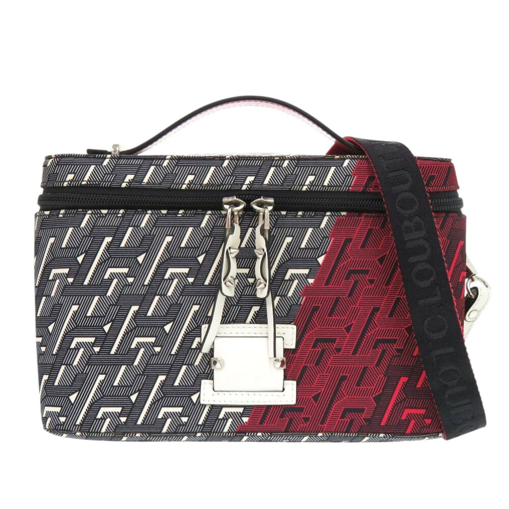 美品 クリスチャンルブタン ルビクリック ナイロン グレー レッド ハンドバッグ 2way ショルダーバッグ 2133【中古】Christian Louboutin|LIFE TIME店