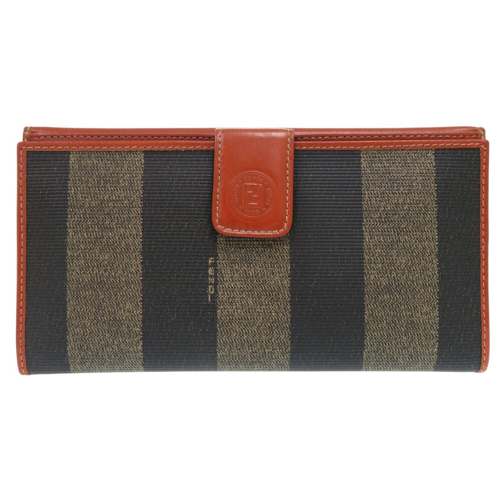 美品 フェンディ ペカン Wホック 二つ折り長財布 2804 1339 B078 レザー ゴールド ブラウン 1241【中古】FENDI 14,760円