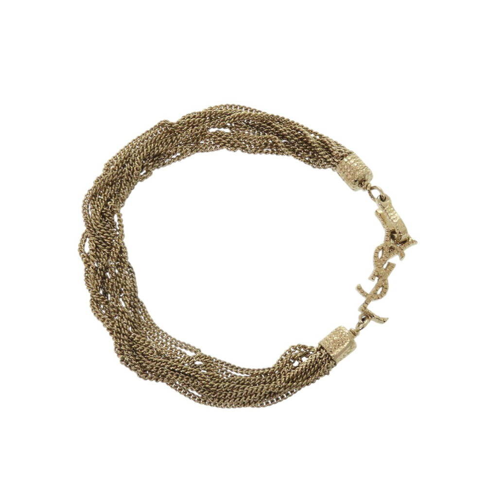 美品 イヴ サンローラン YSLロゴ チェーンブレスレット ゴールド 1344【中古】YVES SAINT LAURENT｜ＬＩＦＥ ＴＩＭＥ店