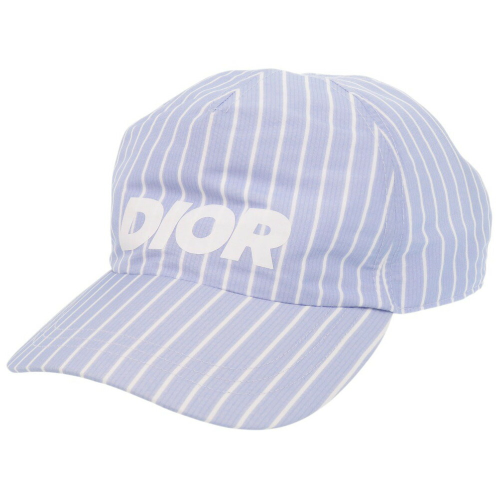 美品 クリスチャンディオール ベースボールキャップ ストライプ 483C900AB067 ブルー 帽子 青 0523【中古】Christian Dior メンズ|LIFE TIME店