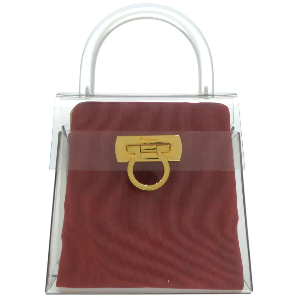 サルヴァトーレフェラガモ ガンチーニ 215262 アクリル メタル クリア ハンドバッグ 0622【中古】Salvatore Ferragamo