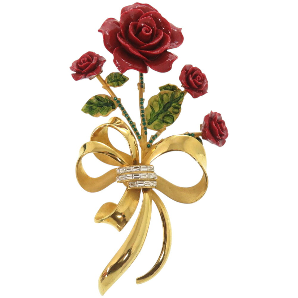 美品 ドルチェアンドガッバーナ ローズフラワー メタル レッド 赤 ブローチ 0679【中古】DOLCE&GABBANA｜ＬＩＦＥ ＴＩＭＥ店 28,600円