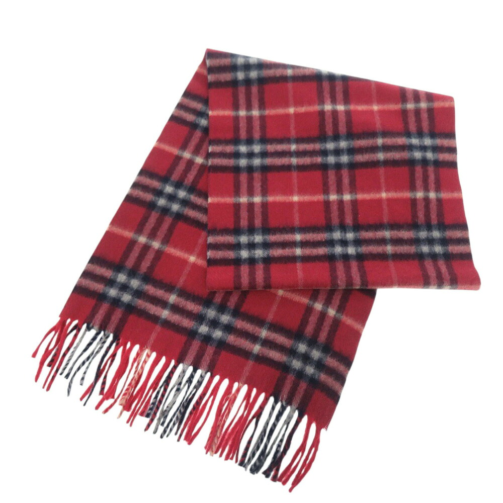 新品負けず劣らず バーバリー 照合のしるし カシミール 赤いこと えり巻き 赤 1080【中古】BURBERRY