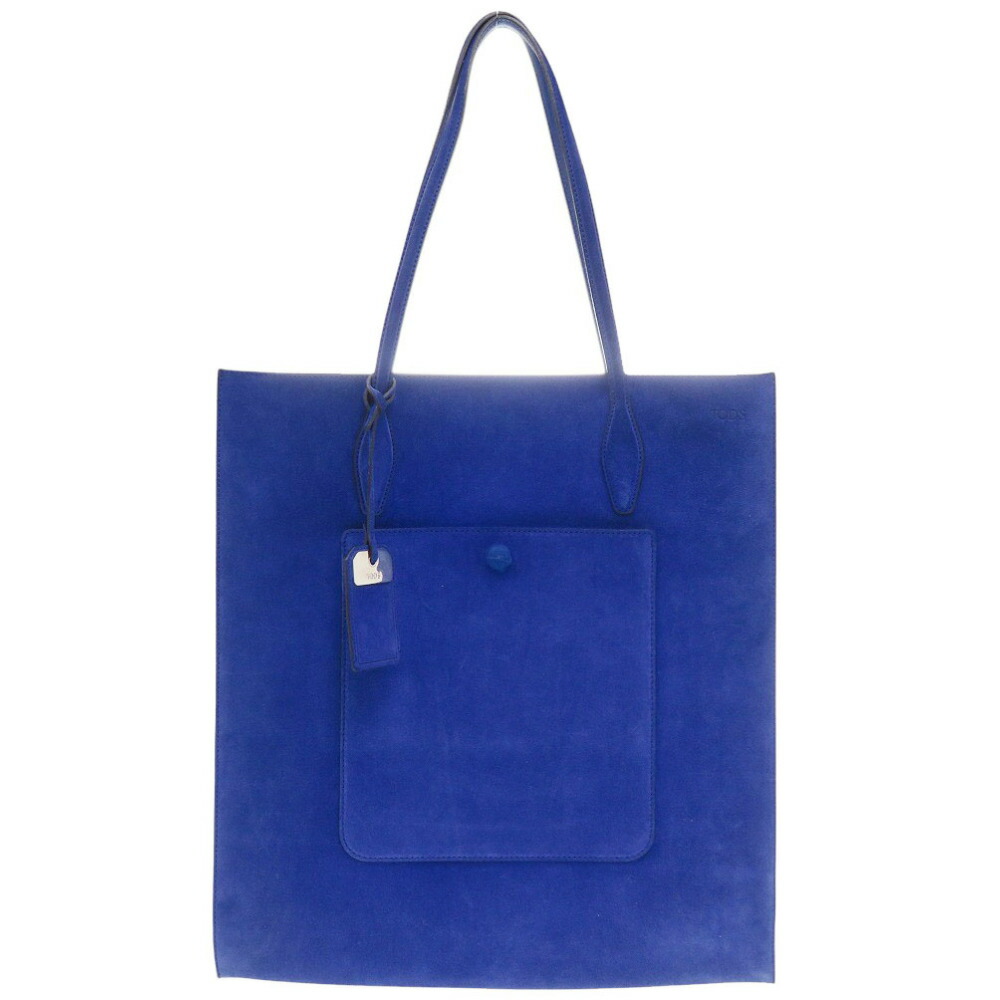 美品 トッズ スウェード ブルー トートバッグ 青 0864【中古】TOD’S