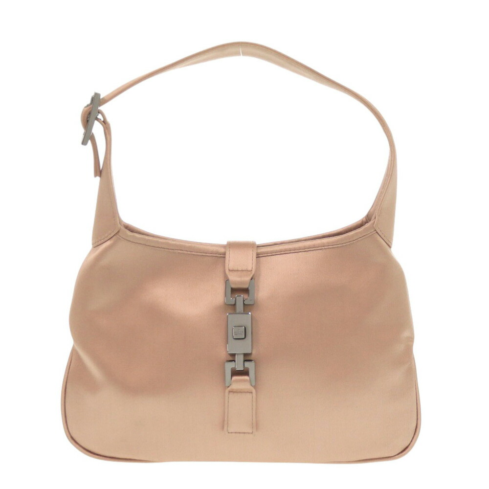 美品 グッチ ヴィンテージ ジャッキー 005 0775 サテン ピンク ハンドバッグ 1000【中古】GUCCI