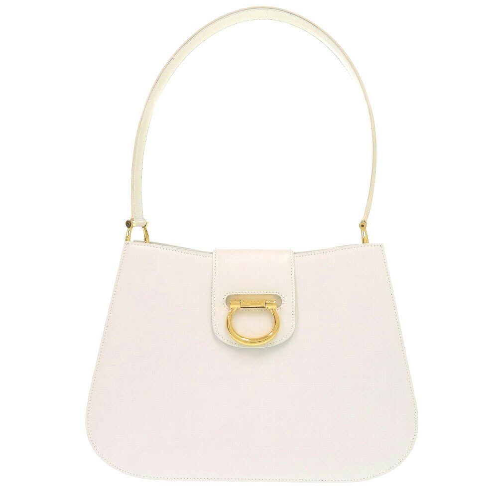 美品 セリーヌ F-98/1 ヴィンテージ ゴールド金具 レザー ホワイト ワンショルダーバッグ 白 0822【中古】CELINE 48,600円