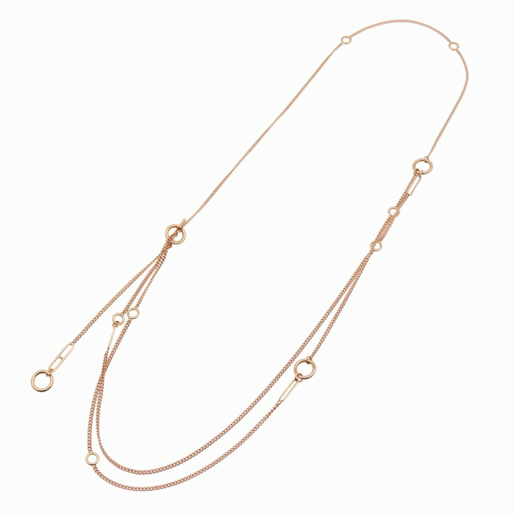 新品同様 エルメス エシャペ KL8PG ロング ネックレス 750 ピンクゴールド 35.3g ジュエリー 1314【中古】HERMES