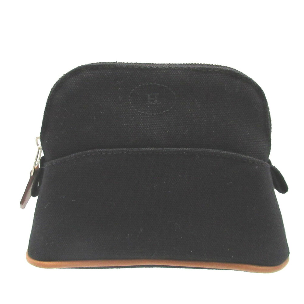 美品 エルメス ボリードポーチ ミニミニ コットン ブラック 黒 ポーチ バッグ 0532【中古】HERMES