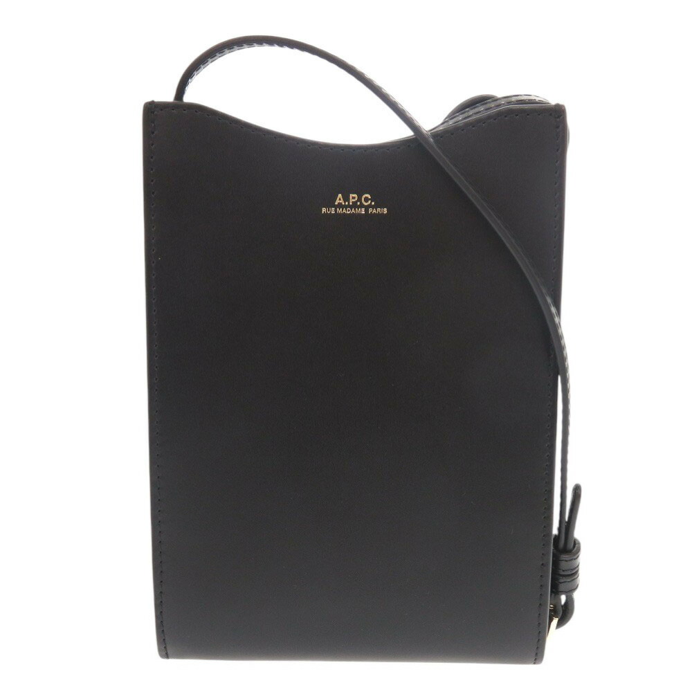新品負けず劣らず アーペーセー neck pouch jamie なめし革 黒いこと ショルダーバッグ 黒 0966【中古】A.P.C.