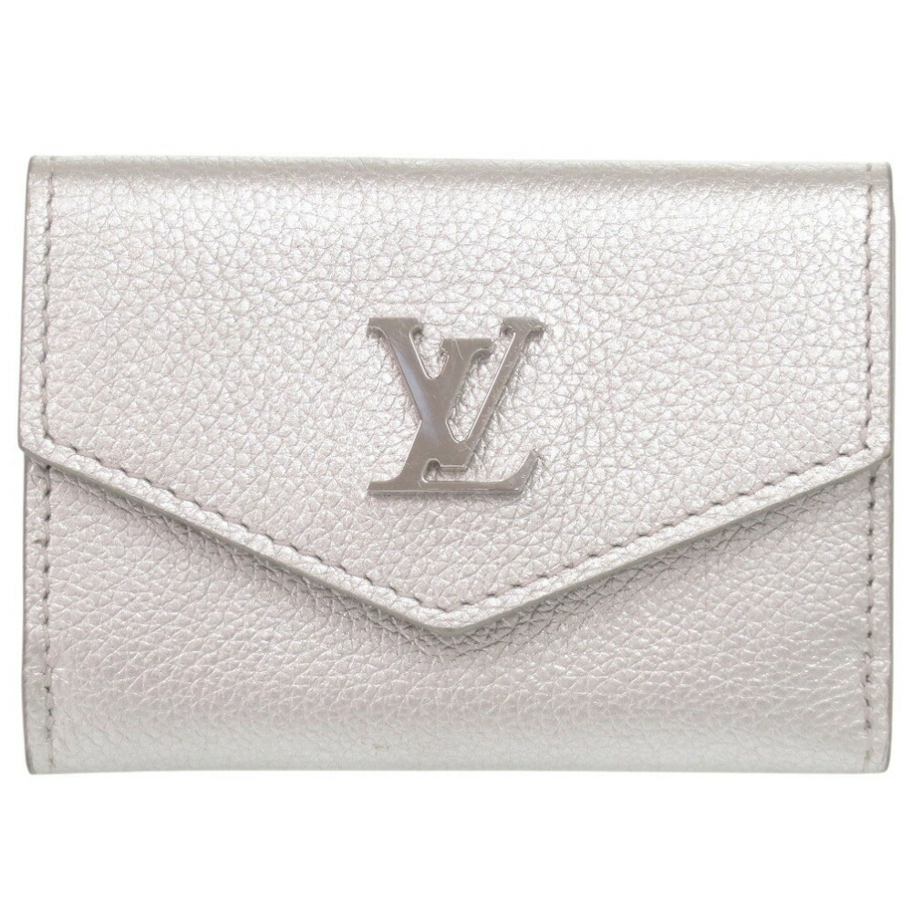 美品 ルイ ヴィトン ポルトフォイユ ロックミニ レザー シルバー 三つ折り財布 LV 1637【中古】LOUIS VUITTON