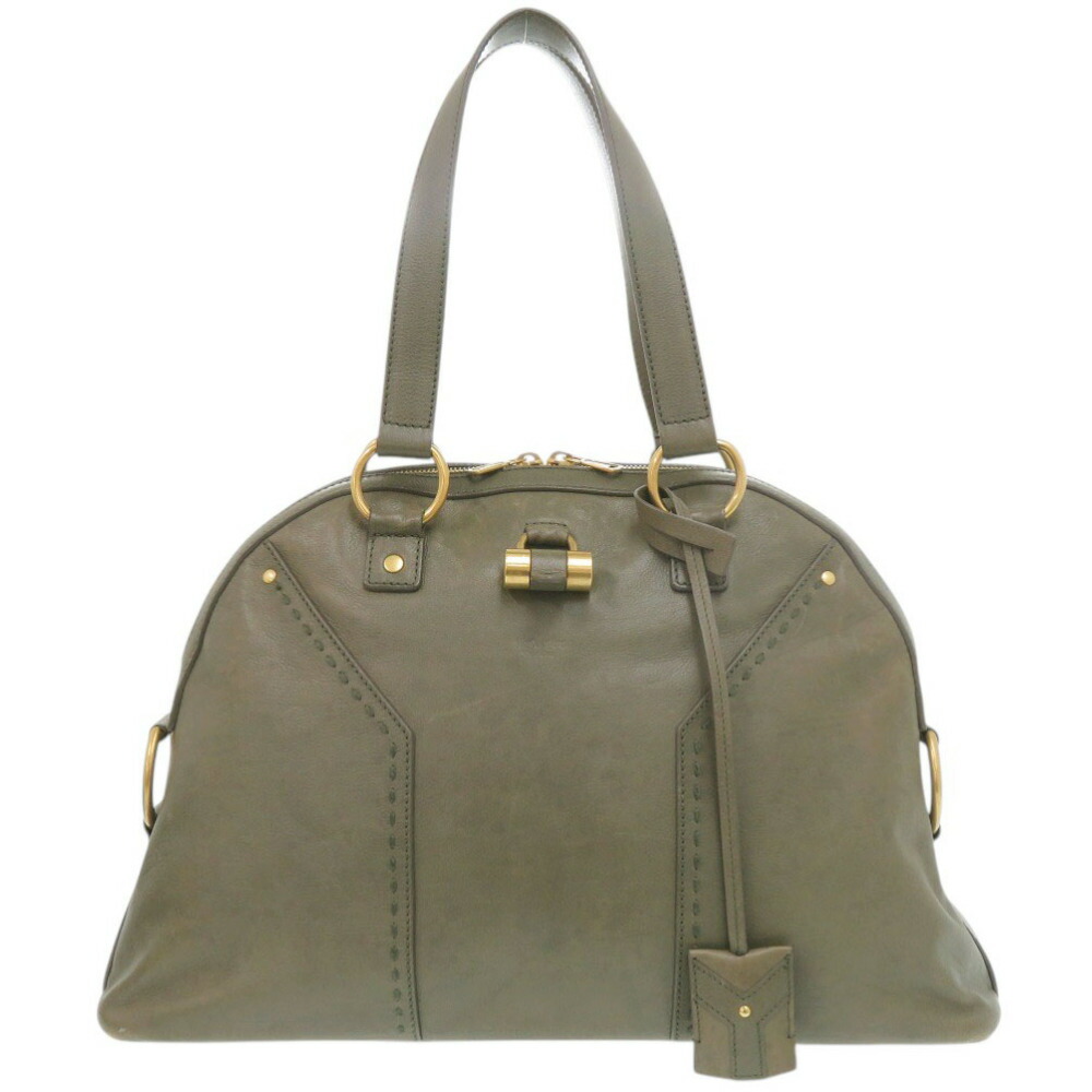 イヴ サンローラン ミューズ 156464 レザー オリーブ ハンドバッグ 0840【中古】YVES SAINT LAURENT