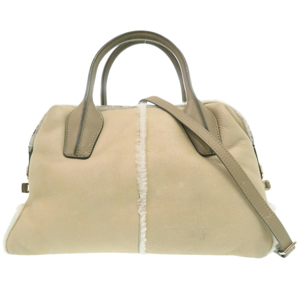 トッズ D Styling 2way ハンドバッグ レザー ムートン ベージュ 0842【中古】TOD&rsquo;S｜ＬＩＦＥ ＴＩＭＥ店
